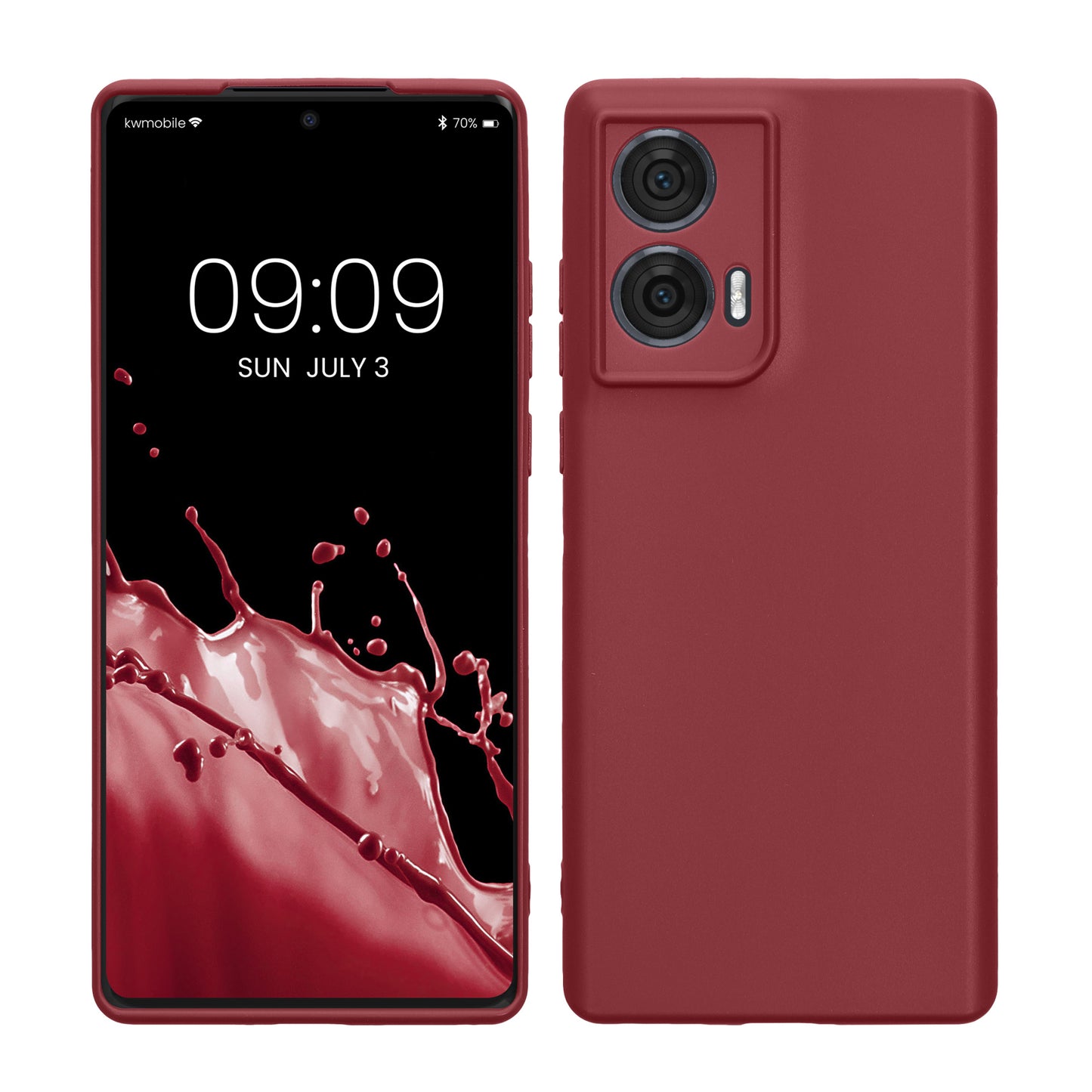 kwmobile Handyhülle kompatibel mit Motorola Edge 50 Fusion Hülle - Handy Case aus weichem Silikon in Bordeaux Violett Bordeaux Violett  