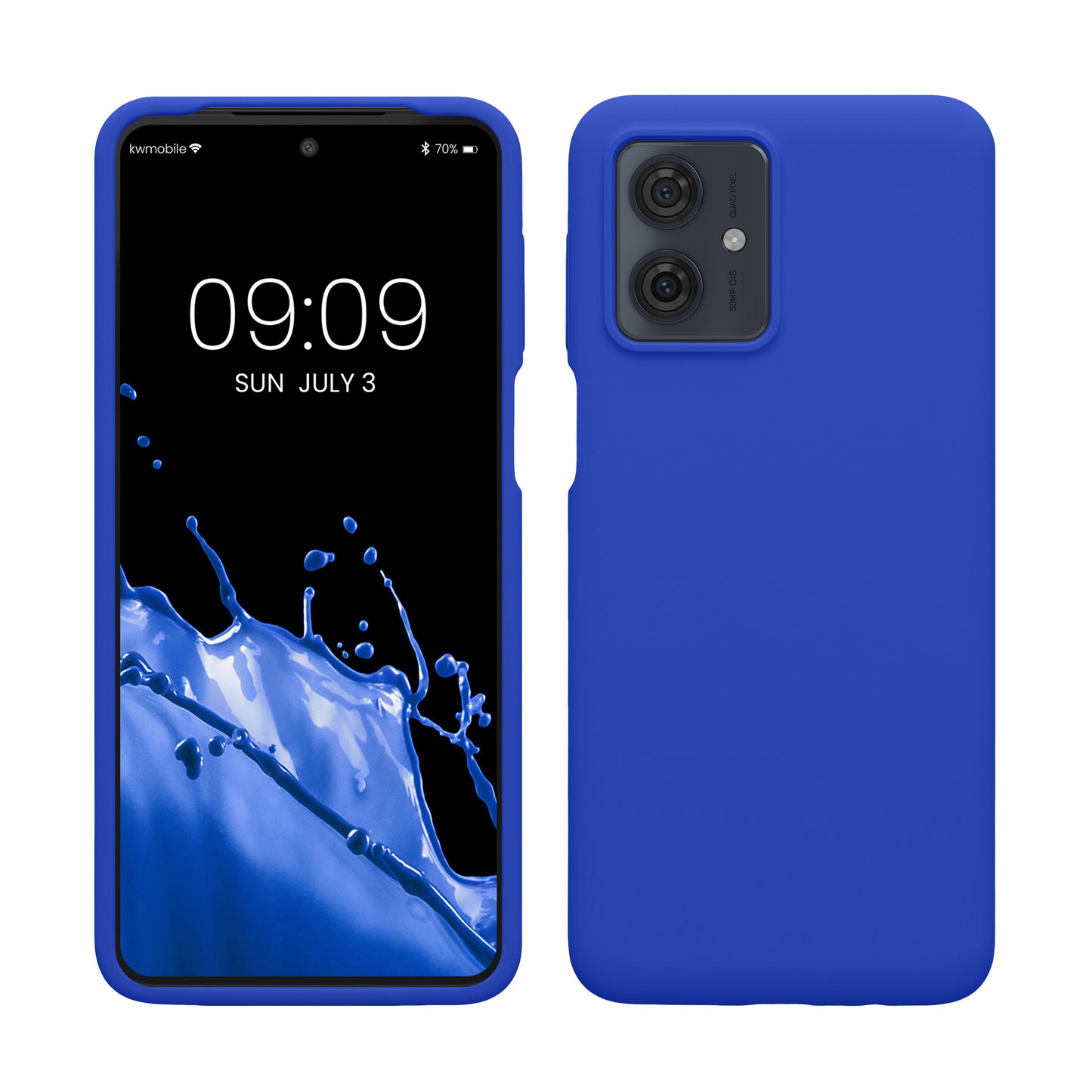 kwmobile Hülle kompatibel mit Motorola Moto G64 5G Hülle - Silikon Handy Case - Handyhülle weiche Oberfläche - kabelloses Laden - Baltik Blau Baltik Blau  