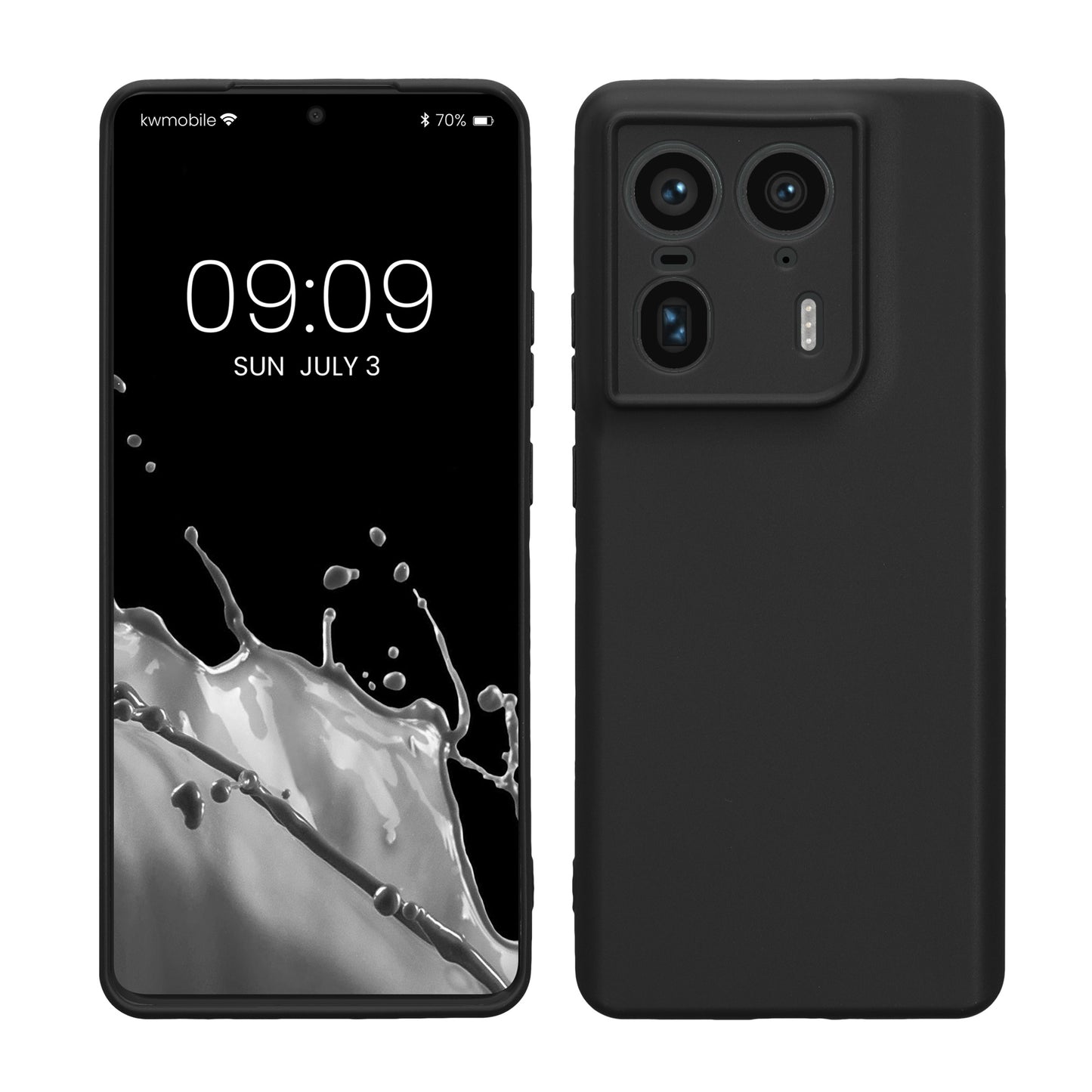 kwmobile Handyhülle kompatibel mit Motorola Edge 50 Ultra Hülle - Handy Case aus weichem Silikon in Schwarz matt Schwarz matt  