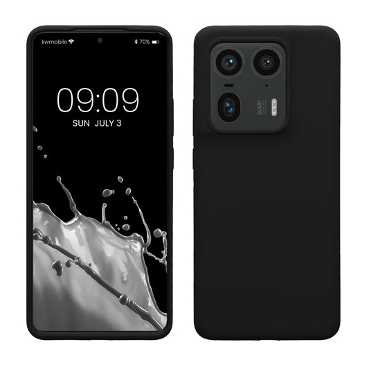 kwmobile Hülle kompatibel mit Motorola Edge 50 Ultra Hülle - Silikon Handy Case - Handyhülle weiche Oberfläche - kabelloses Laden - Schwarz Schwarz  