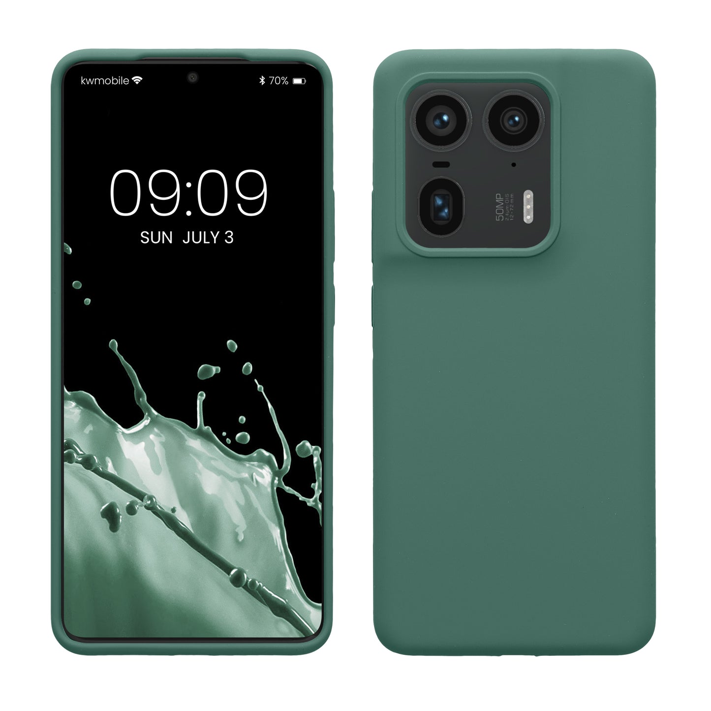 kwmobile Hülle kompatibel mit Motorola Edge 50 Ultra Hülle - Silikon Handy Case - Handyhülle weiche Oberfläche - kabelloses Laden - Tannengrün Tannengrün  