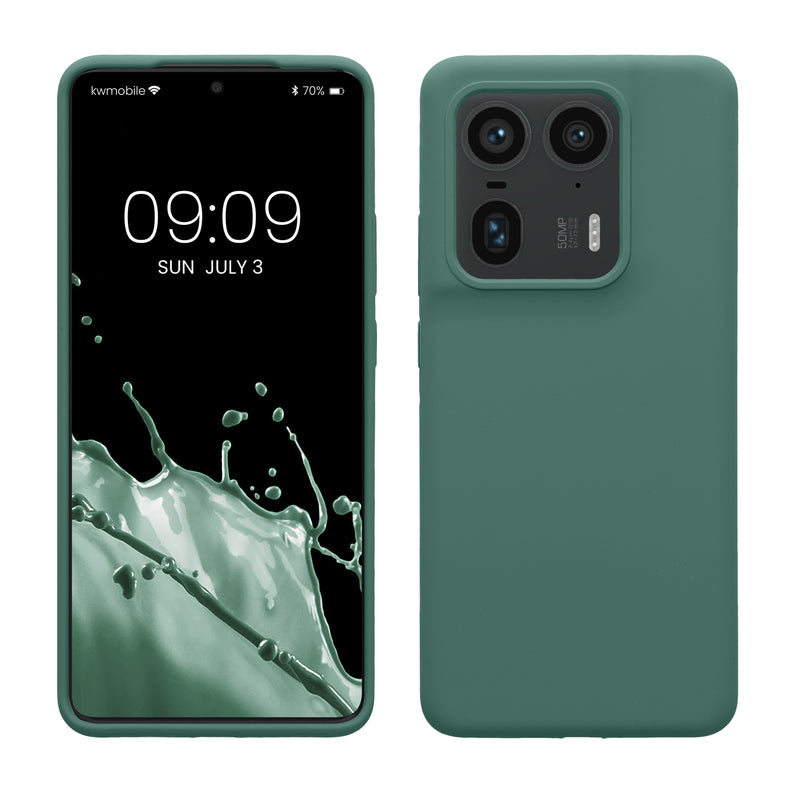 kwmobile Hülle kompatibel mit Motorola Edge 50 Ultra Hülle - Silikon Handy Case - Handyhülle weiche Oberfläche - kabelloses Laden - Tannengrün Tannengrün  