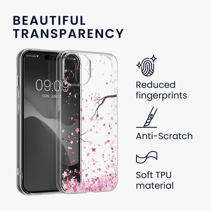 kwmobile Hülle kompatibel mit Apple iPhone 15 Handyhülle Mit Glas Schutzfolie