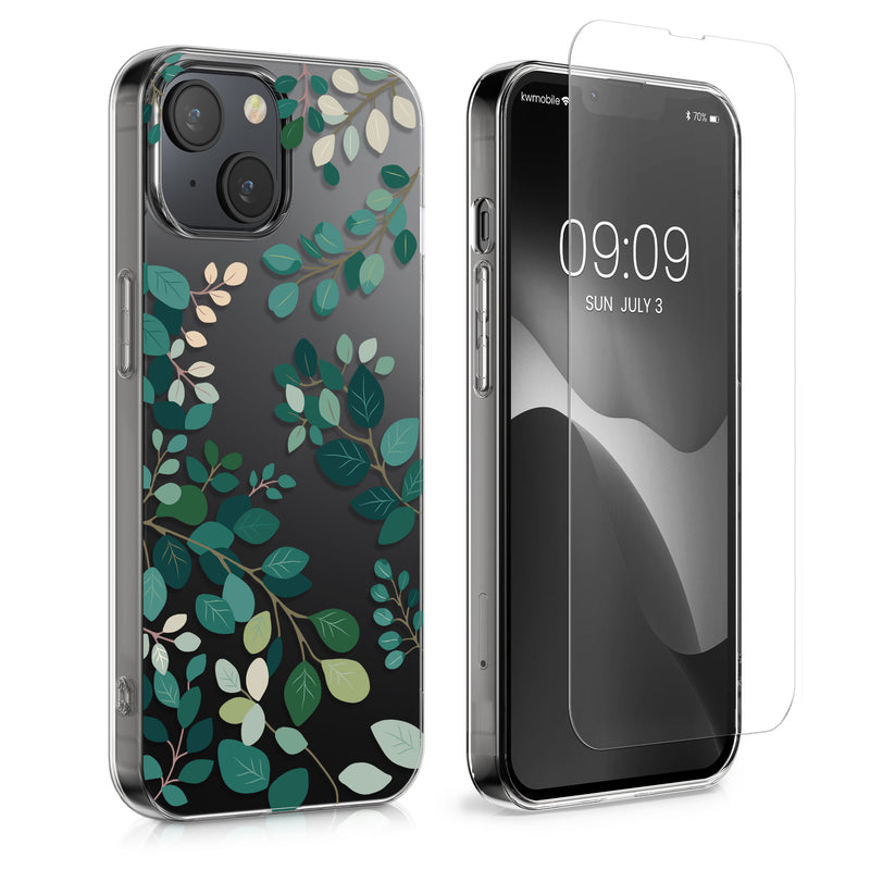 kwmobile Hülle kompatibel mit Apple iPhone 13 / iPhone 14 Handyhülle Mit Glas Schutzfolie