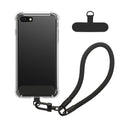 kwmobile Handy TPU Case kompatibel mit Apple iPhone SE (2022 / 2020) / iPhone 8 / 7 Hülle - Kristallklare Schutzhülle mit Kantenschutz und abnehmbarem Armband inkl. 2 Pads - Transparent Schwarz Transparent  