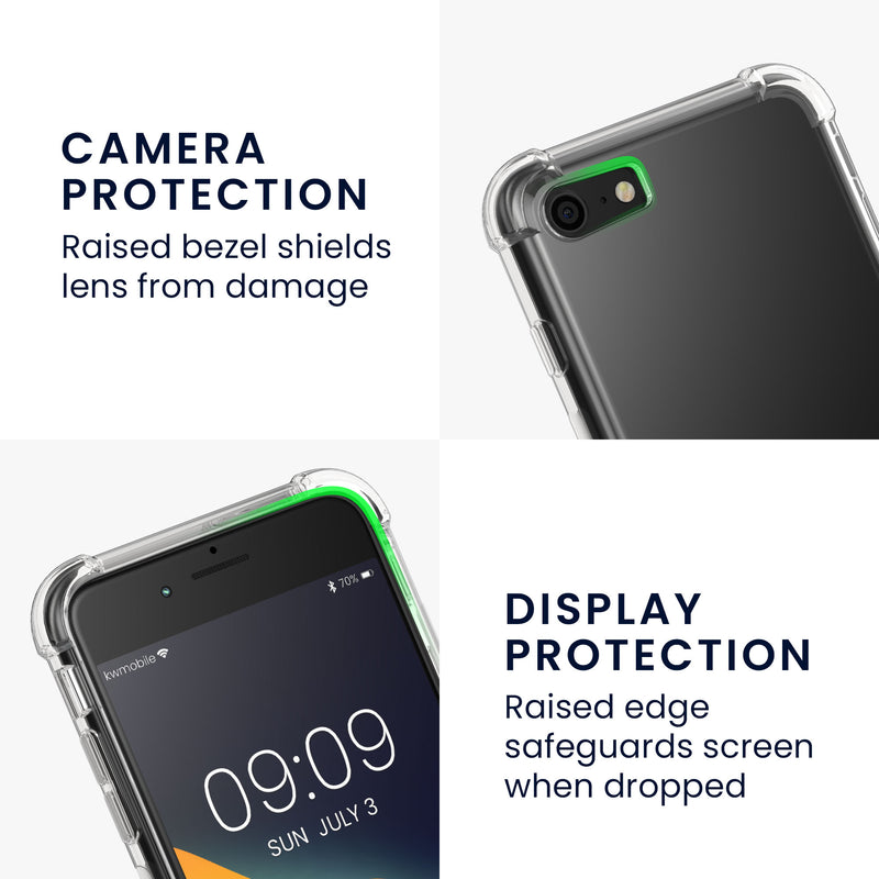 kwmobile Handy Case kompatibel mit Apple iPhone SE (2022 / 2020) / iPhone 8 / 7 Hülle - Schutzhülle mit Kantenschutz und abnehmbarem Armband inkl. 2 Pads