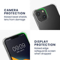 kwmobile Handy TPU Case kompatibel mit Apple iPhone 15 Hülle - Kristallklare Schutzhülle mit Kantenschutz und abnehmbarem Armband inkl. 2 Pads - Transparent Schwarz