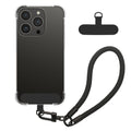 kwmobile Handy TPU Case kompatibel mit Apple iPhone 15 Pro Hülle - Kristallklare Schutzhülle mit Kantenschutz und abnehmbarem Armband inkl. 2 Pads - Transparent Schwarz Transparent  