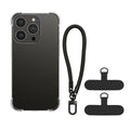 kwmobile Handy Case kompatibel mit Apple iPhone 15 Pro Hülle mit Kantenschutz und abnehmbarem Armband inkl. 2 Pads