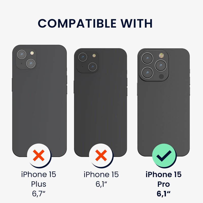 kwmobile Handy Case kompatibel mit Apple iPhone 15 Pro Hülle mit Kantenschutz und abnehmbarem Armband inkl. 2 Pads