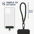 kwmobile Handy Case kompatibel mit Apple iPhone 15 Pro Hülle mit Kantenschutz und abnehmbarem Armband inkl. 2 Pads