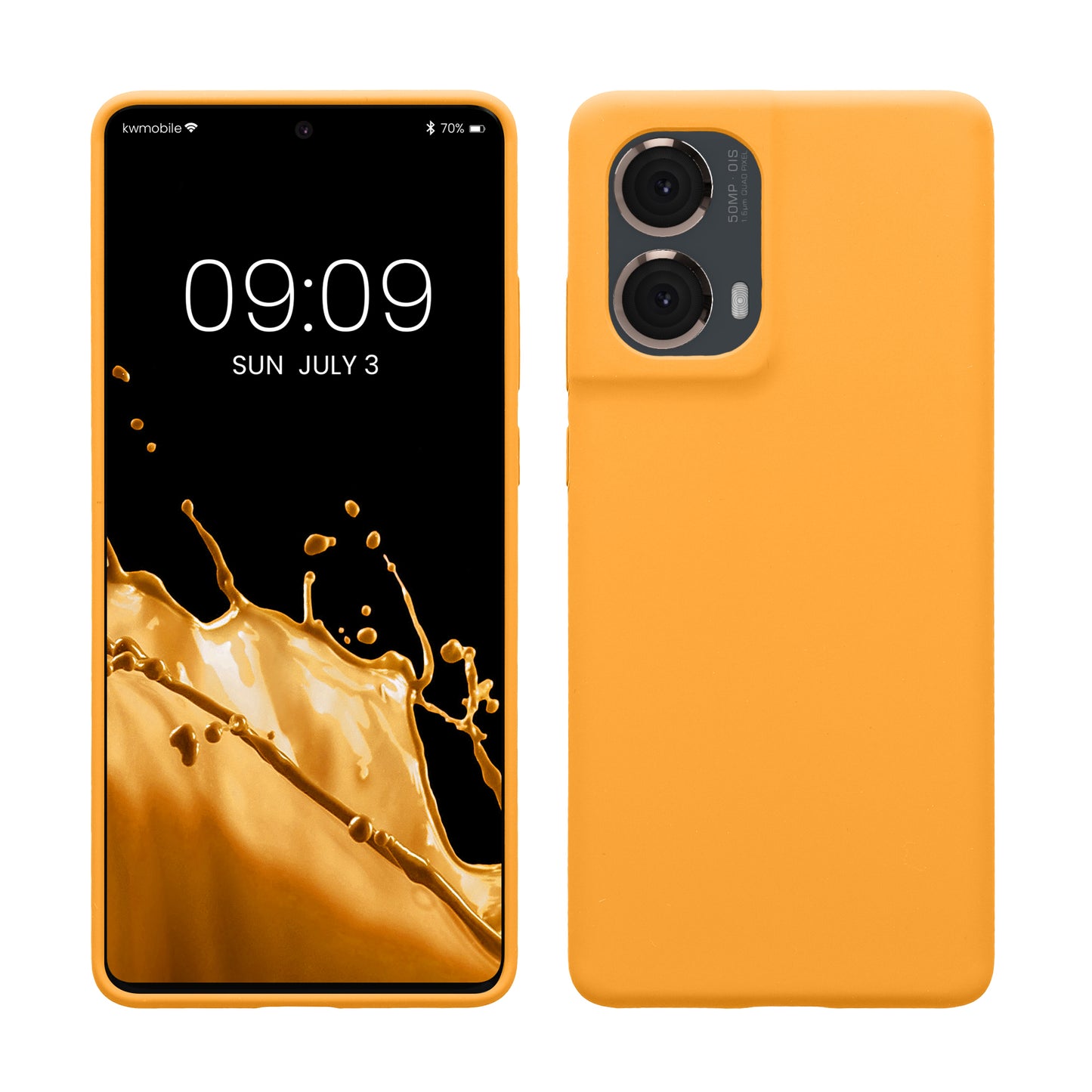 kwmobile Hülle kompatibel mit Motorola Moto G85 5G Hülle - Silikon Handy Case - Handyhülle weiche Oberfläche - kabelloses Laden - Fruity Orange Fruity Orange  
