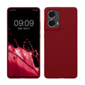 kwmobile Hülle kompatibel mit Motorola Moto G85 5G Hülle - Silikon Handy Case - Handyhülle weiche Oberfläche - kabelloses Laden - Rhabarber Rot Rhabarber Rot  
