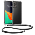 kwmobile Necklace Case kompatibel mit Motorola Moto G85 5G Hülle - Silikon Cover mit Handykette - Band Handyhülle Transparent Schwarz Transparent  