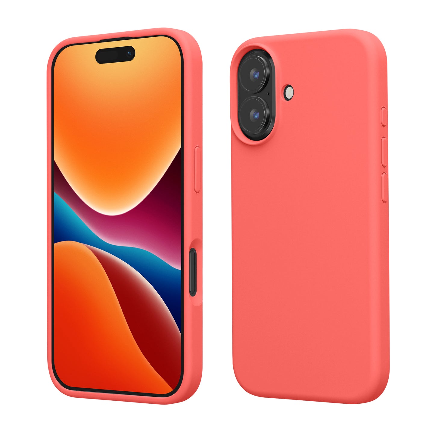 kwmobile Handyhülle für iPhone 16 Hülle, für iPhone 16 Case - Hülle Silikon - kabelloses Laden - Neon Koralle Neon Koralle  