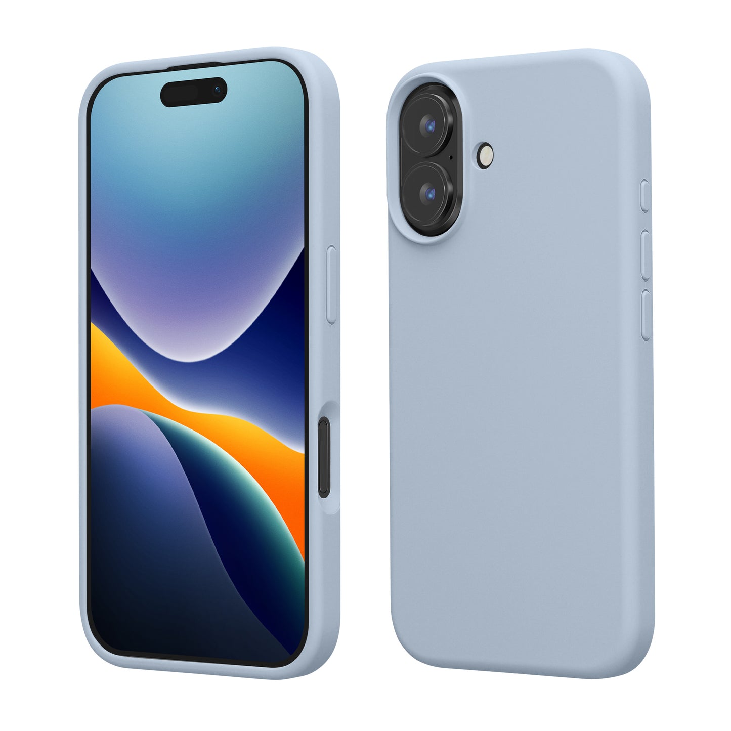 kwmobile Handyhülle für iPhone 16 Hülle, für iPhone 16 Case - Hülle Silikon - kabelloses Laden - Hellblau matt Hellblau matt  