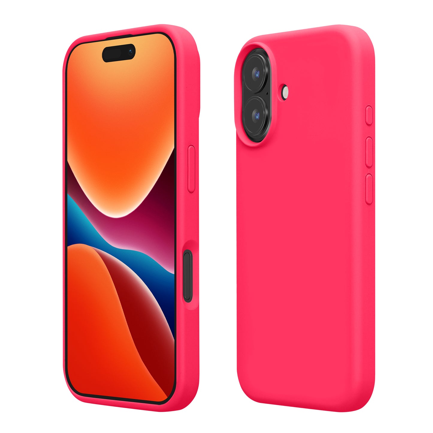 kwmobile Handyhülle für iPhone 16 Plus Hülle, für iPhone 16 Plus Case - Hülle Silikon - kabelloses Laden - Neon Pink Neon Pink  