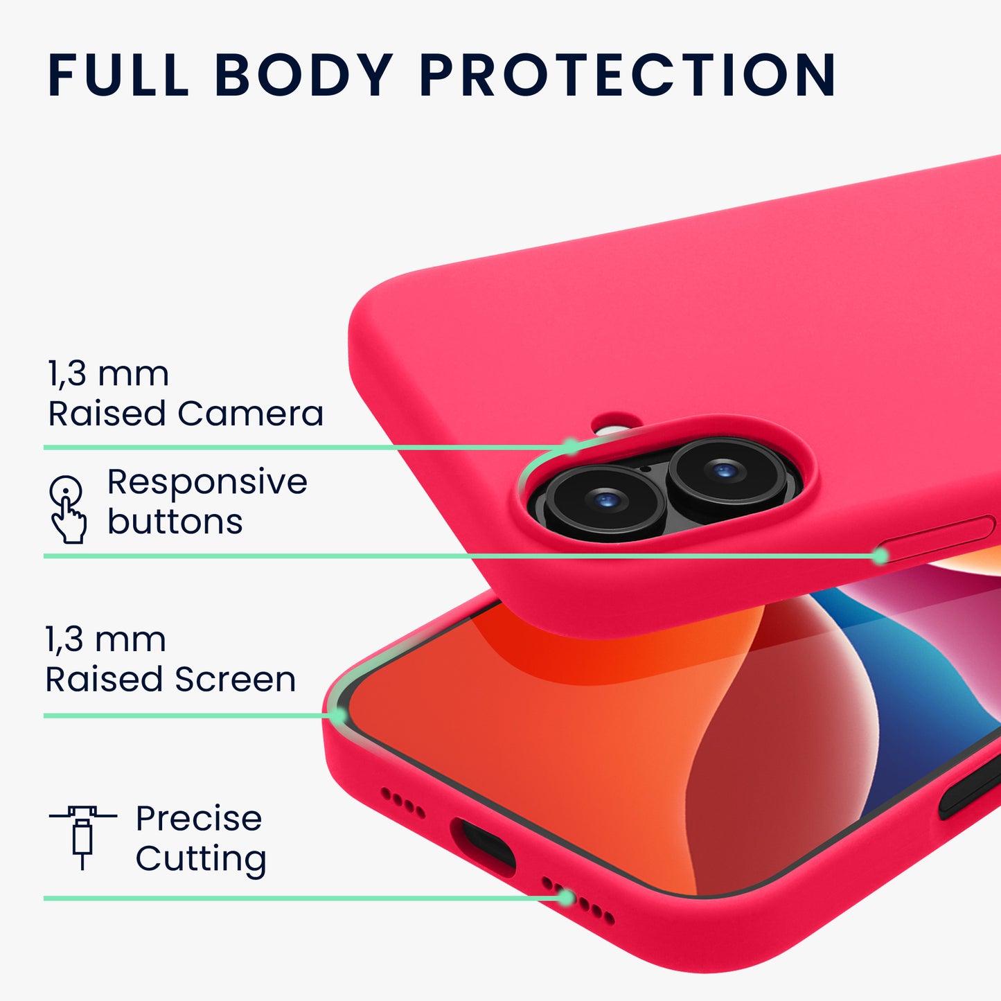 kwmobile Handyhülle für iPhone 16 Plus Case - Hülle Silikon - kabelloses Laden