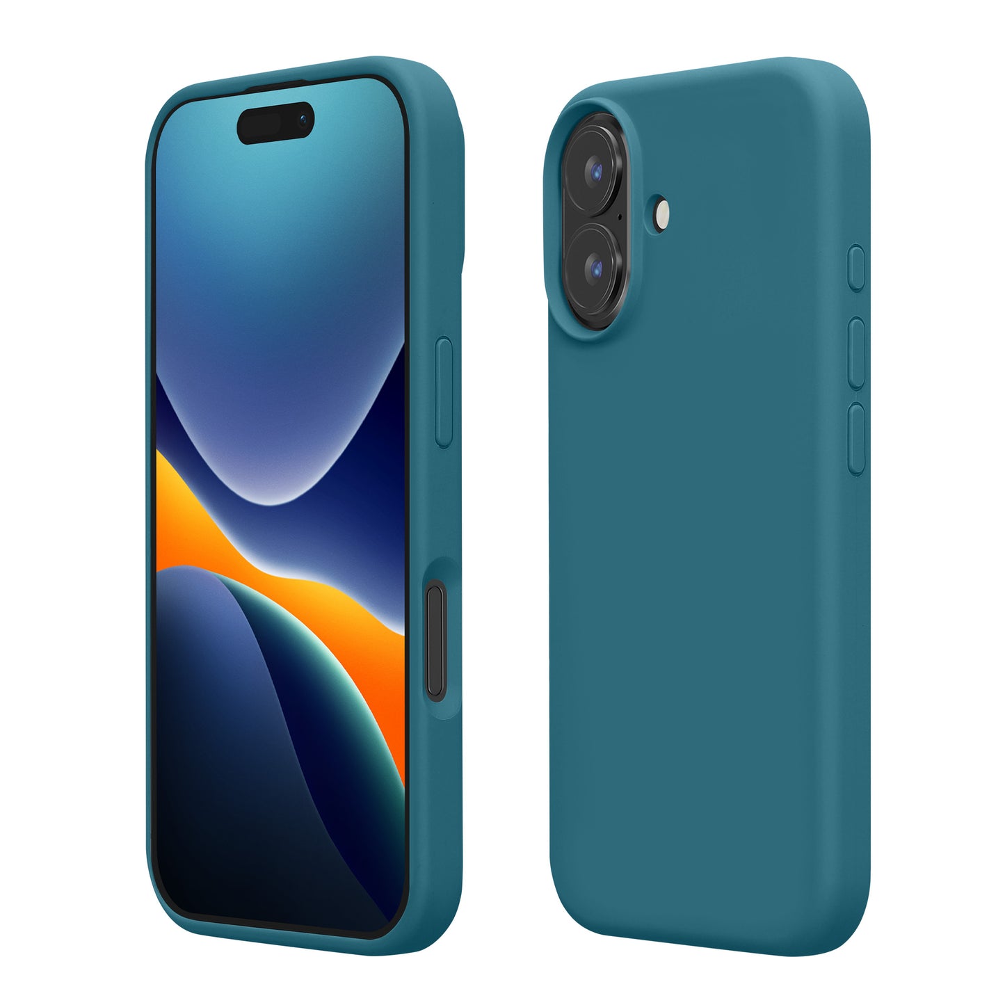 kwmobile Handyhülle für iPhone 16 Plus Hülle, für iPhone 16 Plus Case - Hülle Silikon - kabelloses Laden - Petrol matt Petrol matt  