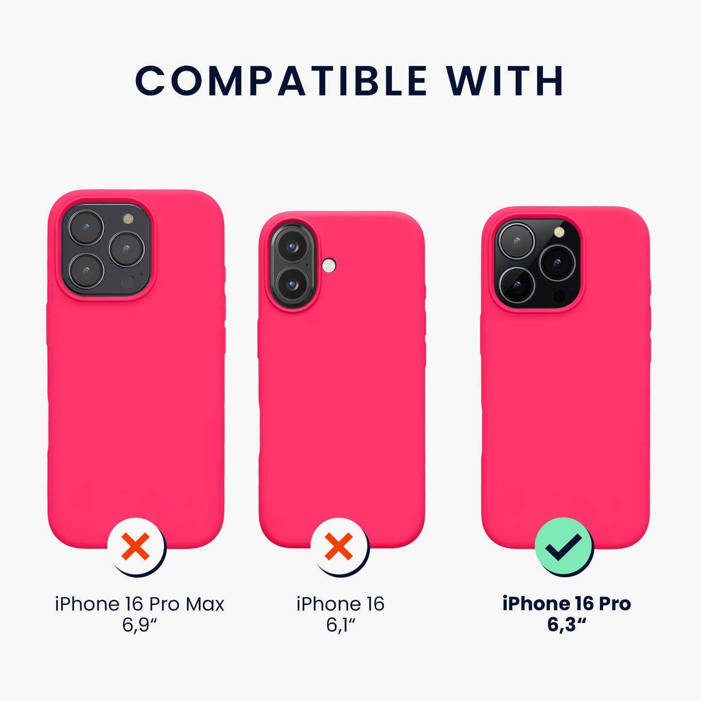 kwmobile Handyhülle für iPhone 16 Pro Hülle, für iPhone 16 Pro Case - Hülle Silikon - kabelloses Laden