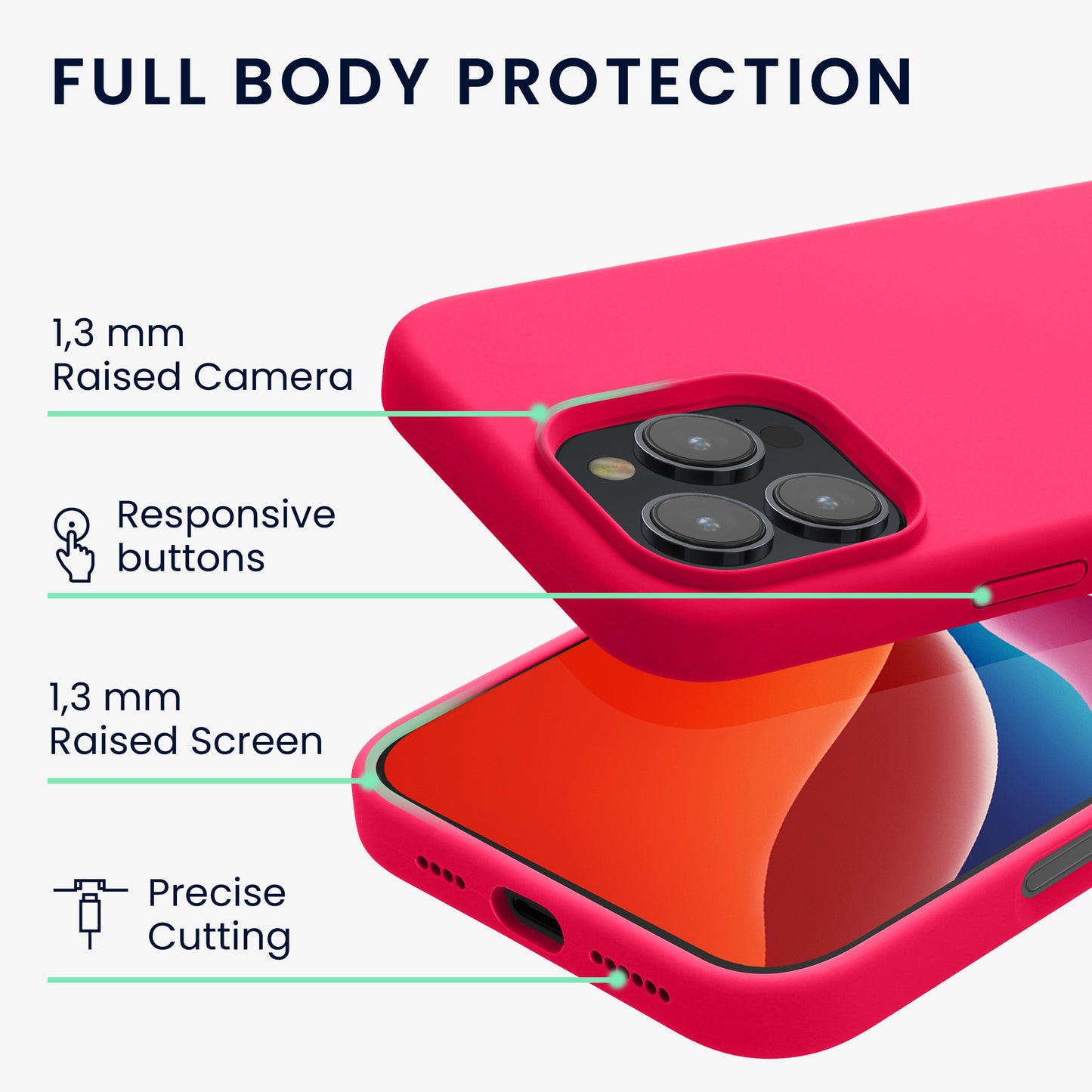 kwmobile Handyhülle für iPhone 16 Pro Hülle, für iPhone 16 Pro Case - Hülle Silikon - kabelloses Laden