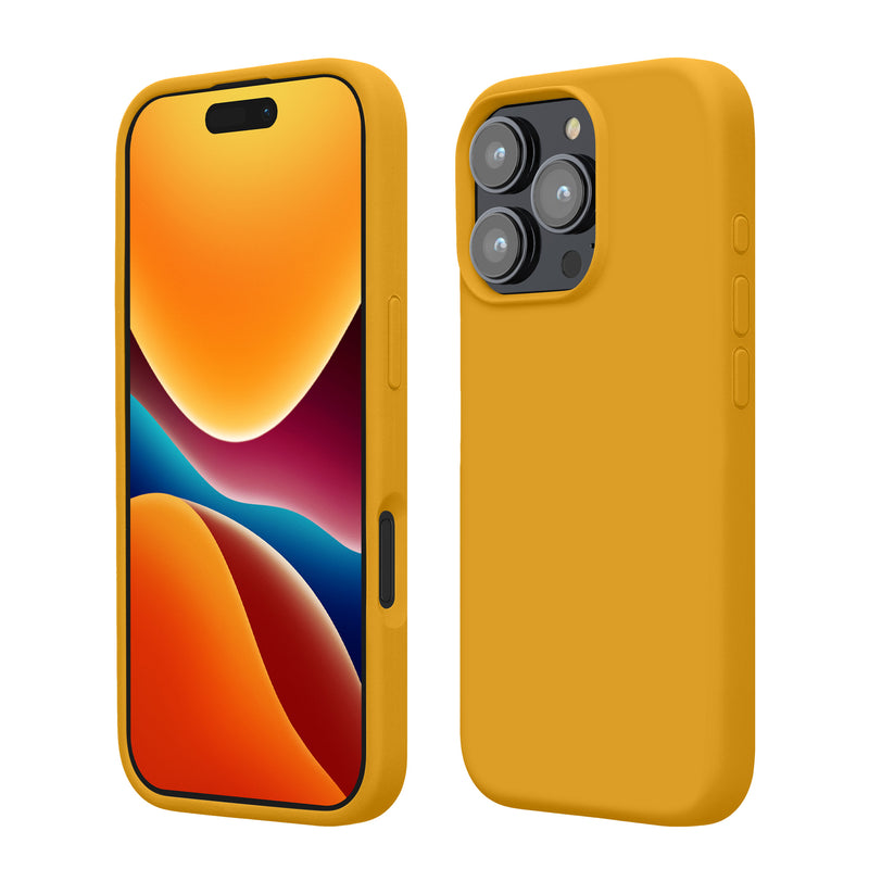kwmobile Handyhülle für iPhone 16 Pro Hülle, für iPhone 16 Pro Case - Hülle Silikon - kabelloses Laden - Honiggelb Honiggelb  