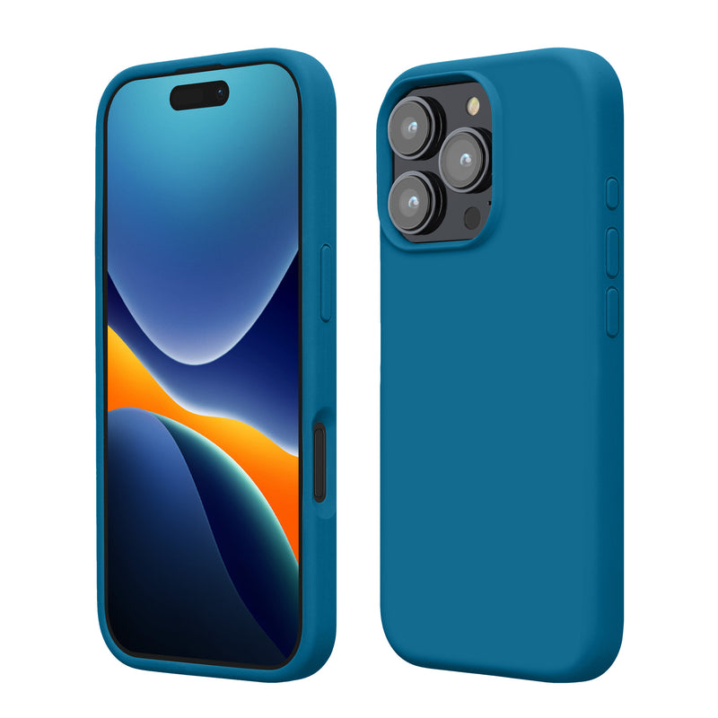 kwmobile Handyhülle für iPhone 16 Pro Hülle, für iPhone 16 Pro Case - Hülle Silikon - kabelloses Laden - Karibikblau Karibikblau  