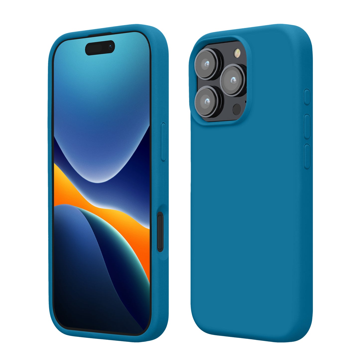 kwmobile Handyhülle für iPhone 16 Pro Hülle, für iPhone 16 Pro Case - Hülle Silikon - kabelloses Laden - Blue Reef Blue Reef  