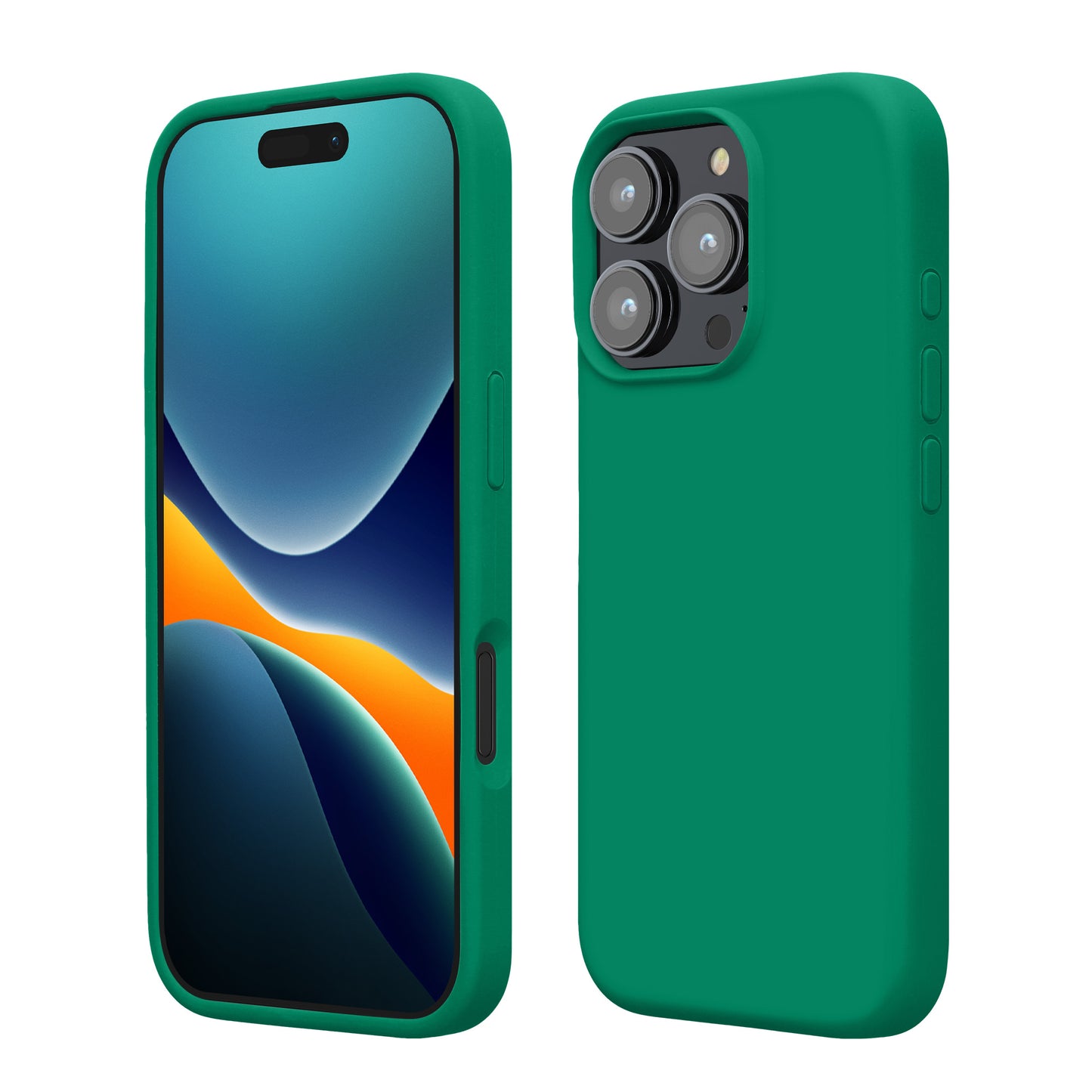 kwmobile Handyhülle für iPhone 16 Pro Hülle, für iPhone 16 Pro Case - Hülle Silikon - kabelloses Laden - Smaragdgrün Smaragdgrün  