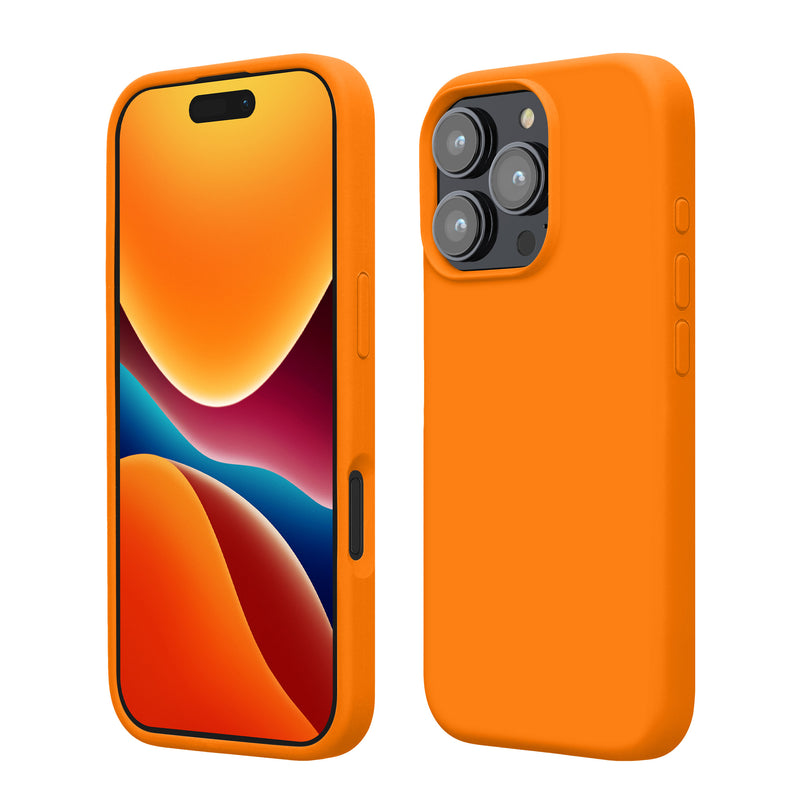 kwmobile Handyhülle für iPhone 16 Pro Max Hülle, für iPhone 16 Pro Max Case - Hülle Silikon - kabelloses Laden - Fruity Orange Fruity Orange  