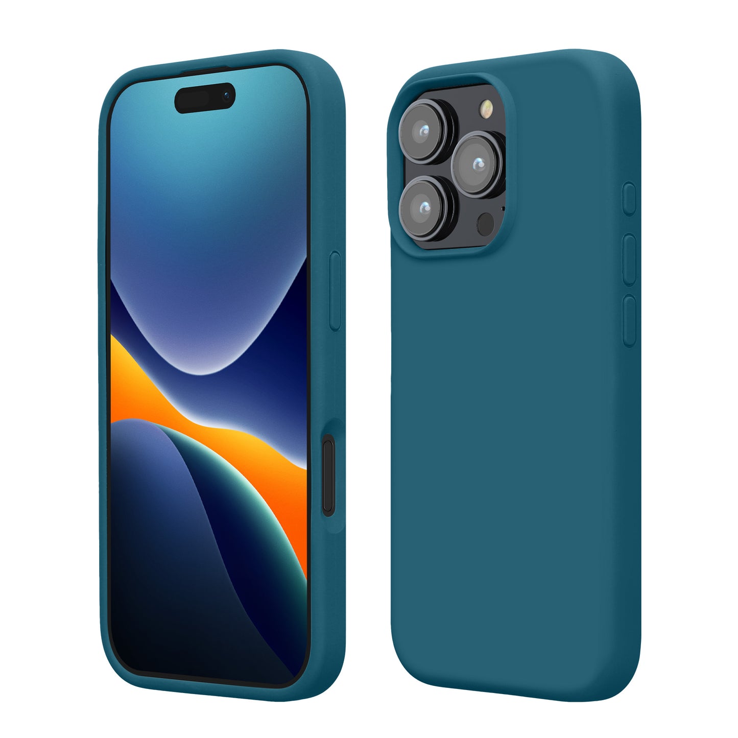 kwmobile Handyhülle für iPhone 16 Pro Max Hülle, für iPhone 16 Pro Max Case - Hülle Silikon - kabelloses Laden - Petrol matt Petrol matt  