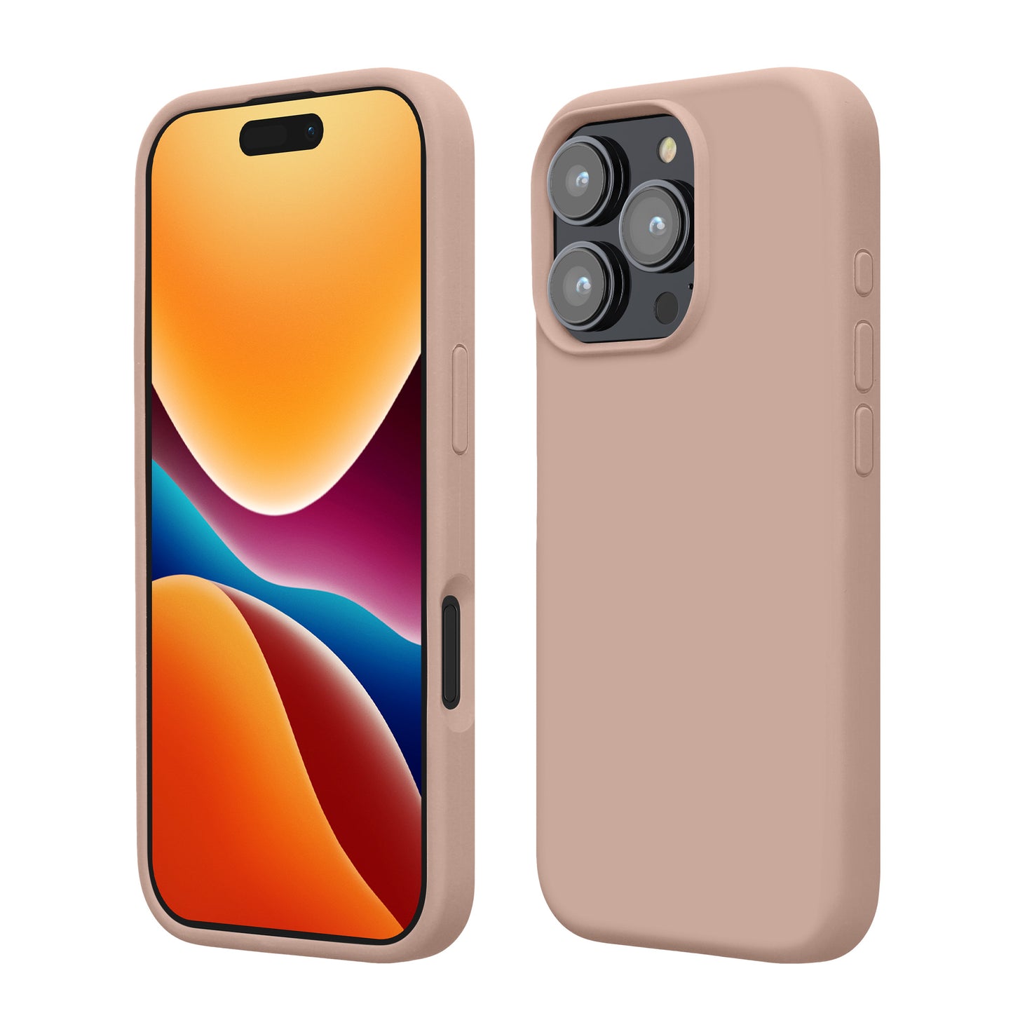 kwmobile Handyhülle für iPhone 16 Pro Max Hülle, für iPhone 16 Pro Max Case - Hülle Silikon - kabelloses Laden - Altrosa Altrosa  