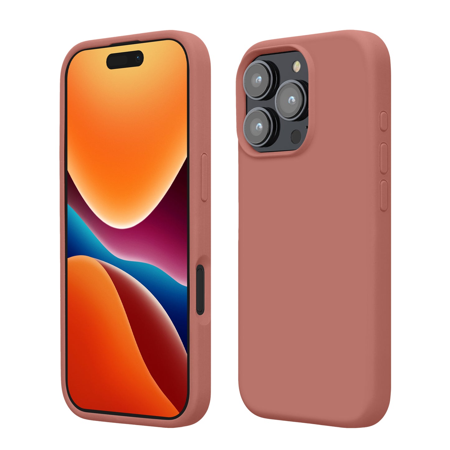 kwmobile Handyhülle für iPhone 16 Pro Max Hülle, für iPhone 16 Pro Max Case - Hülle Silikon - kabelloses Laden - Winter Rose Winter Rose  