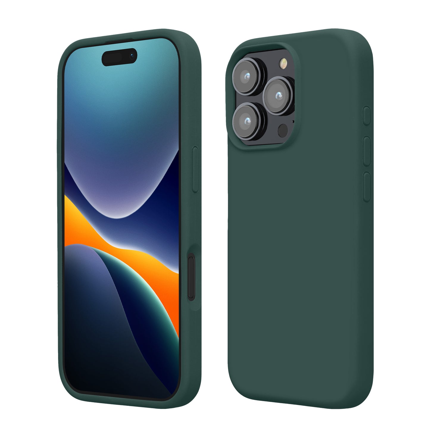 kwmobile Handyhülle für iPhone 16 Pro Max Hülle, für iPhone 16 Pro Max Case - Hülle Silikon - kabelloses Laden - Blaugrün Blaugrün  