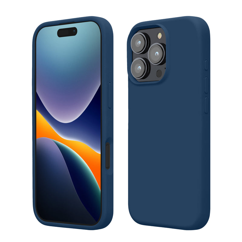 kwmobile Handyhülle für iPhone 16 Pro Max Hülle, für iPhone 16 Pro Max Case - Hülle Silikon - kabelloses Laden - Marineblau Marineblau  