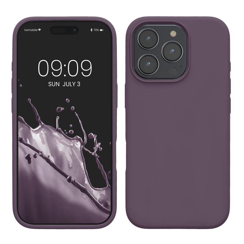 kwmobile Handyhülle für iPhone 16 Pro Max Hülle, für iPhone 16 Pro Max Case - Hülle Silikon - kabelloses Laden - Helle Iris Helle Iris  