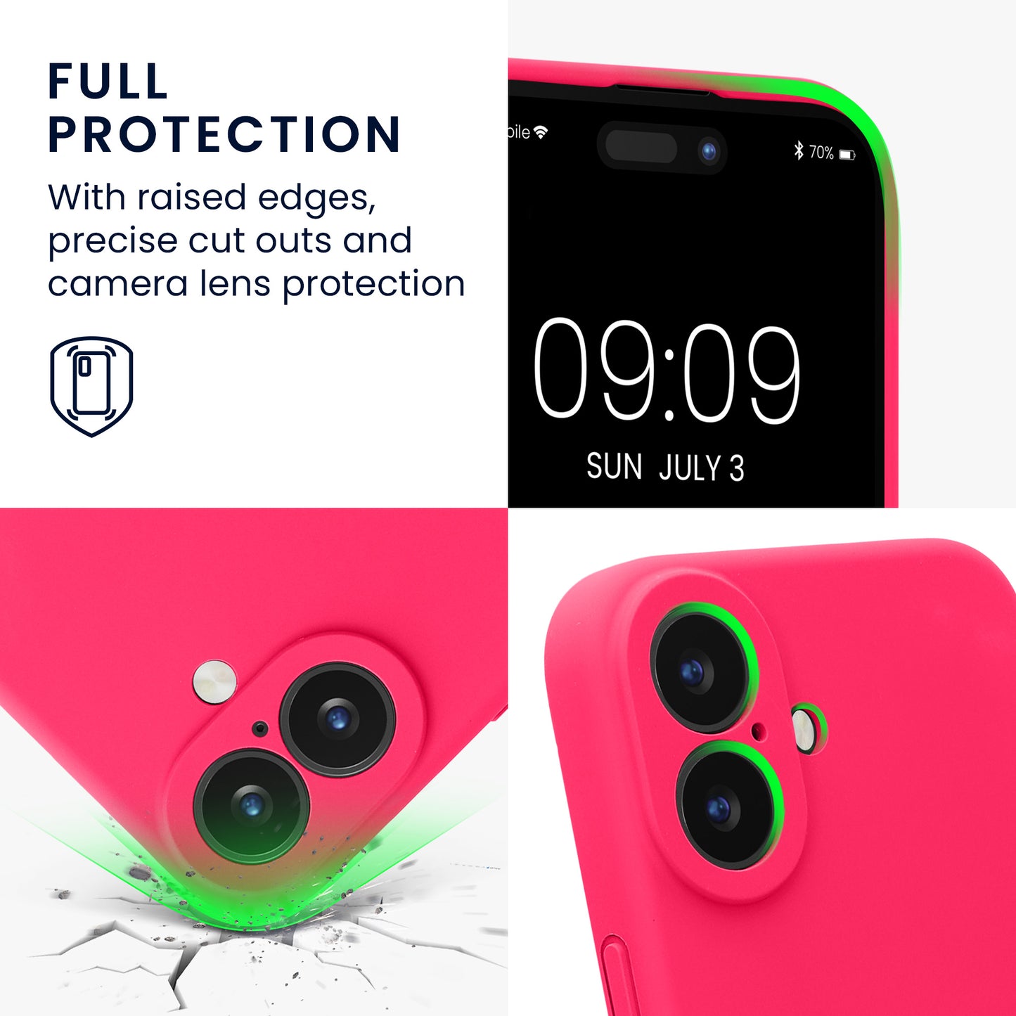 kwmobile Handyhülle für Apple iPhone 16 Hülle - gummierte Handy Silikon Case für iPhone 16 - Schutzhülle Cover