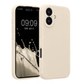 kwmobile Handyhülle kompatibel mit Apple iPhone 16 Hülle - gummierte Handy Case aus Silikon in Creme Creme  