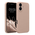 kwmobile Handyhülle kompatibel mit Apple iPhone 16 Hülle - gummierte Handy Case aus Silikon in Altrosa Altrosa  