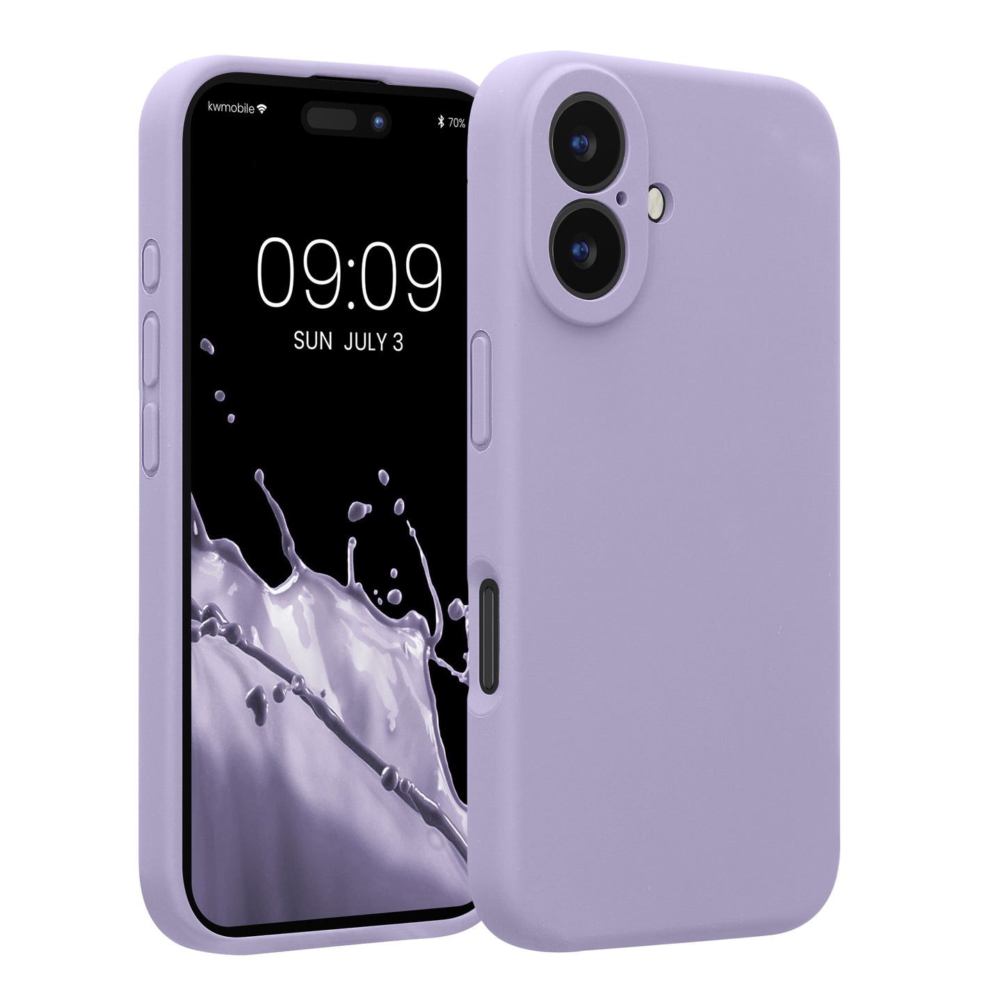 kwmobile Handyhülle kompatibel mit Apple iPhone 16 Hülle - gummierte Handy Case aus Silikon in Lavendel Lavendel  