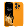 kwmobile Handyhülle kompatibel mit Apple iPhone 16 Pro Hülle - gummierte Handy Case aus Silikon in Fruity Orange Fruity Orange  