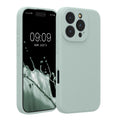 kwmobile Handyhülle kompatibel mit Apple iPhone 16 Pro Hülle - gummierte Handy Case aus Silikon in Cool Mint Cool Mint  