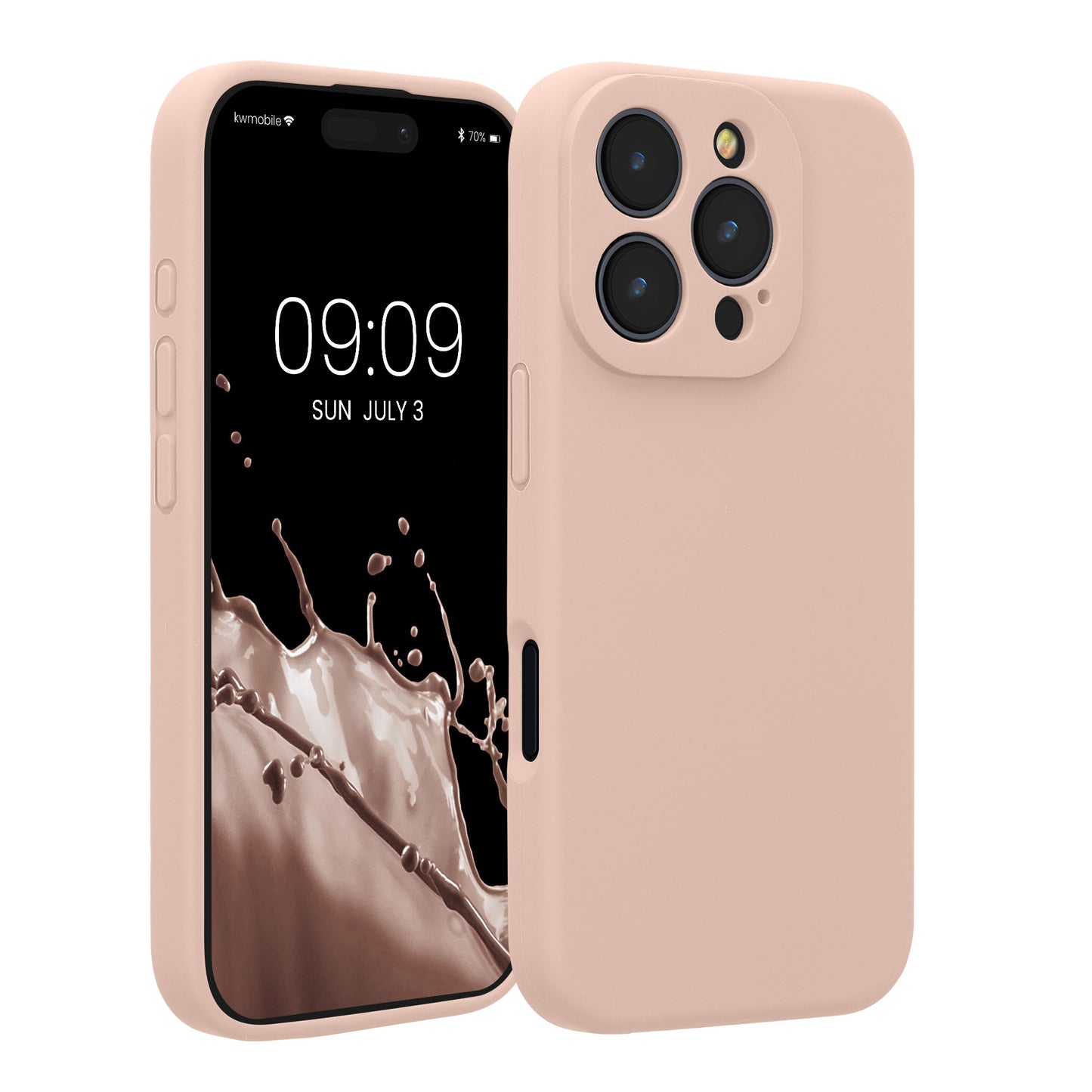 kwmobile Handyhülle kompatibel mit Apple iPhone 16 Pro Hülle - gummierte Handy Case aus Silikon in Altrosa Altrosa  