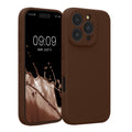 kwmobile Handyhülle kompatibel mit Apple iPhone 16 Pro Hülle - gummierte Handy Case aus Silikon in Chocolate Chocolate  