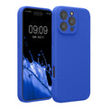 kwmobile Handyhülle kompatibel mit Apple iPhone 16 Pro Max Hülle - gummierte Handy Case aus Silikon in Baltik Blau Baltik Blau  