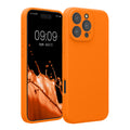 kwmobile Handyhülle kompatibel mit Apple iPhone 16 Pro Max Hülle - gummierte Handy Case aus Silikon in Fruity Orange Fruity Orange  