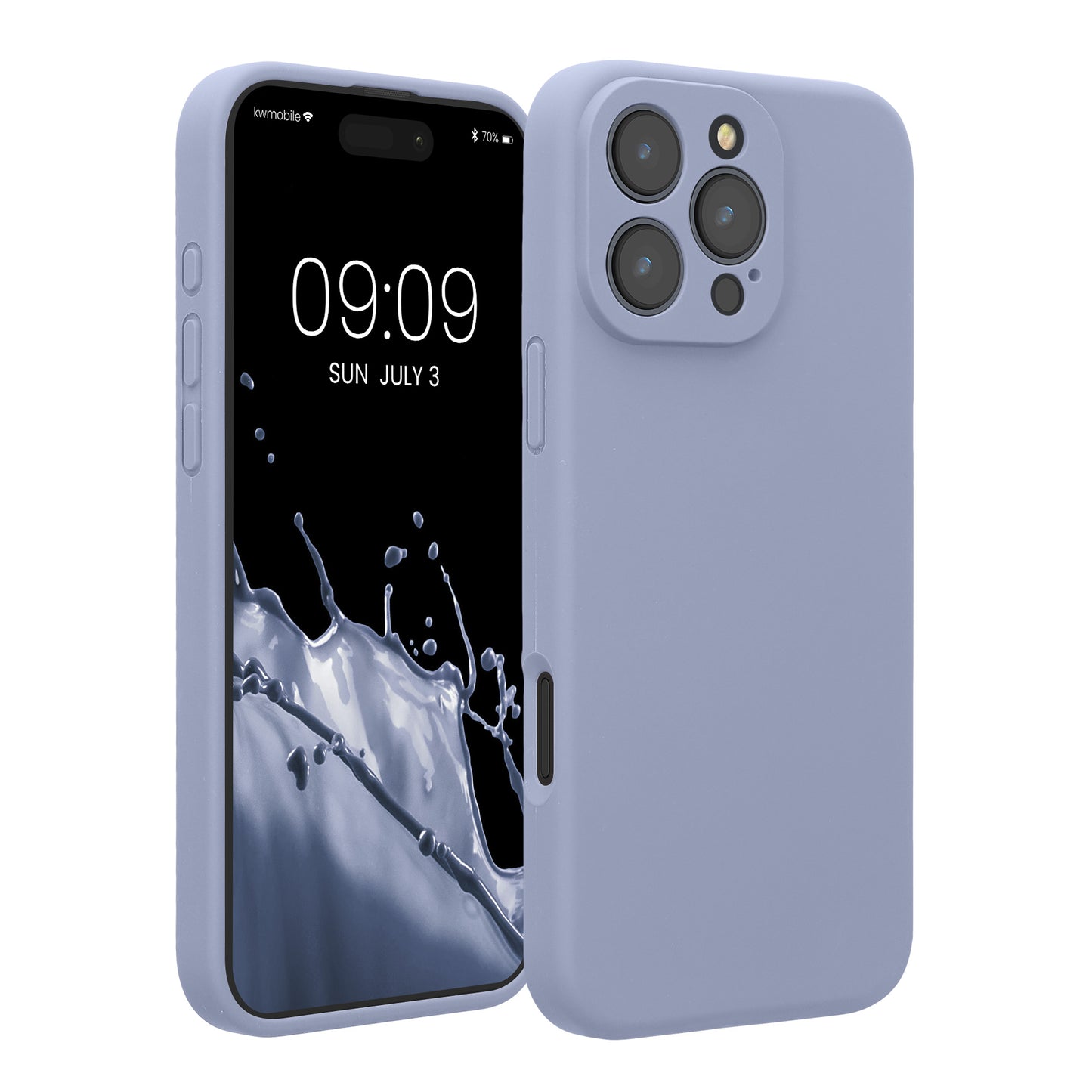 kwmobile Handyhülle kompatibel mit Apple iPhone 16 Pro Max Hülle - gummierte Handy Case aus Silikon in Hellblau matt Hellblau matt  
