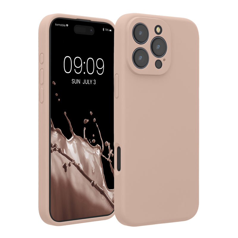 kwmobile Handyhülle kompatibel mit Apple iPhone 16 Pro Max Hülle - gummierte Handy Case aus Silikon in Altrosa Altrosa  