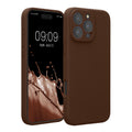 kwmobile Handyhülle kompatibel mit Apple iPhone 16 Pro Max Hülle - gummierte Handy Case aus Silikon in Chocolate Chocolate  