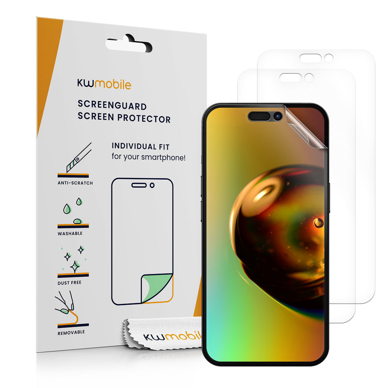 kwmobile 3x Displayschutzfolie kompatibel mit Apple iPhone 16 Folie - klare Schutzfolien Set in transparent Transparent  